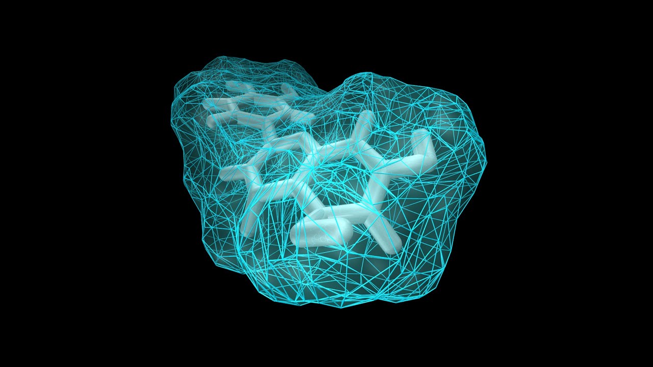 3D rendering of a complex molecular structure