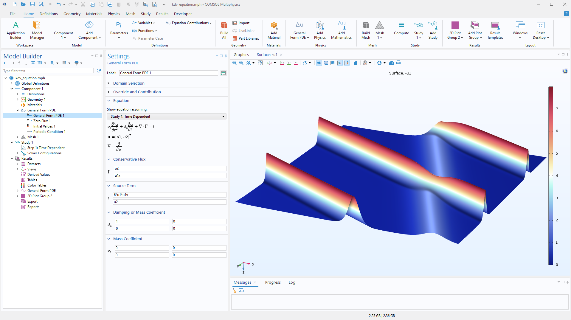 COMSOL Multiphysics Interface with Mesh Settings