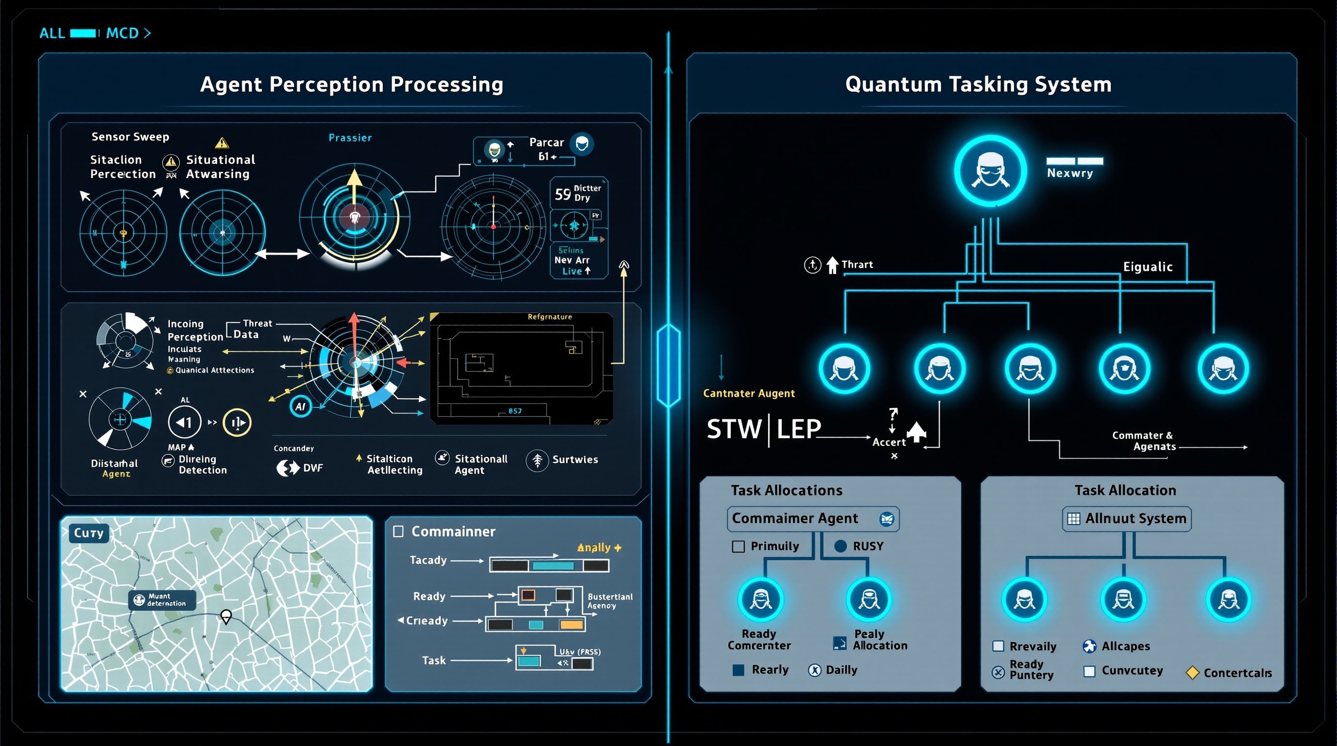 Agent perception and quantum tasking