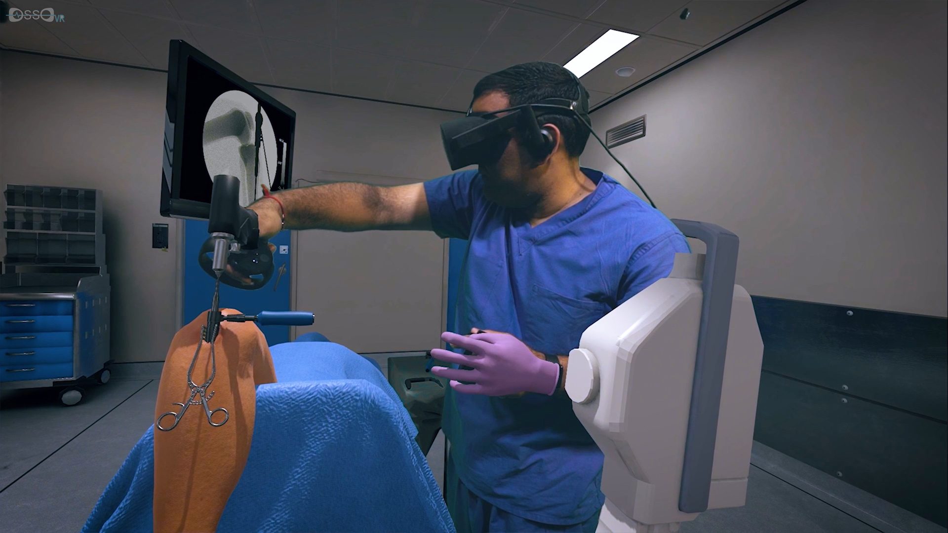 VR surgery simulation training environment for medical professionals