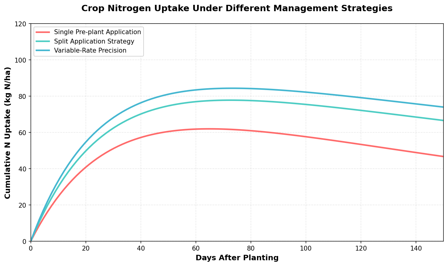 Crop Nitrogen Uptake Curves Under Different Management Strategies