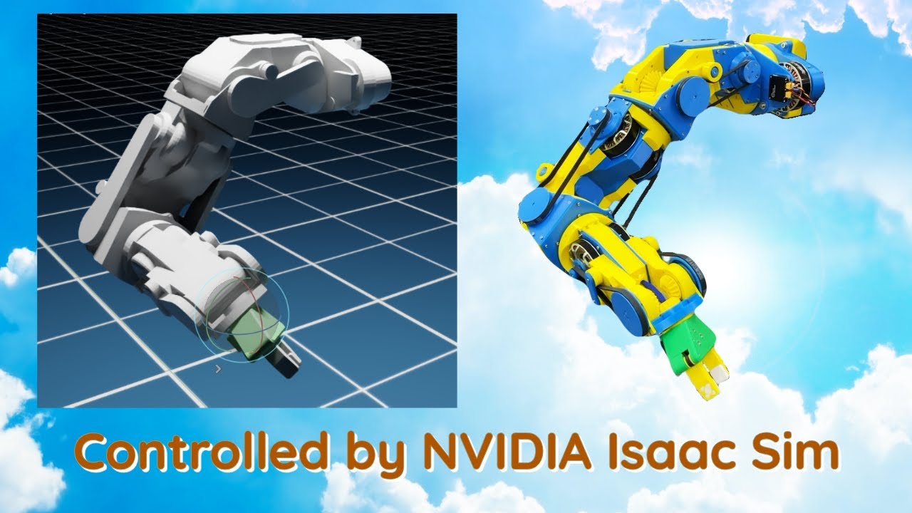 Isaac Sim robot arm simulation with photorealistic rendering