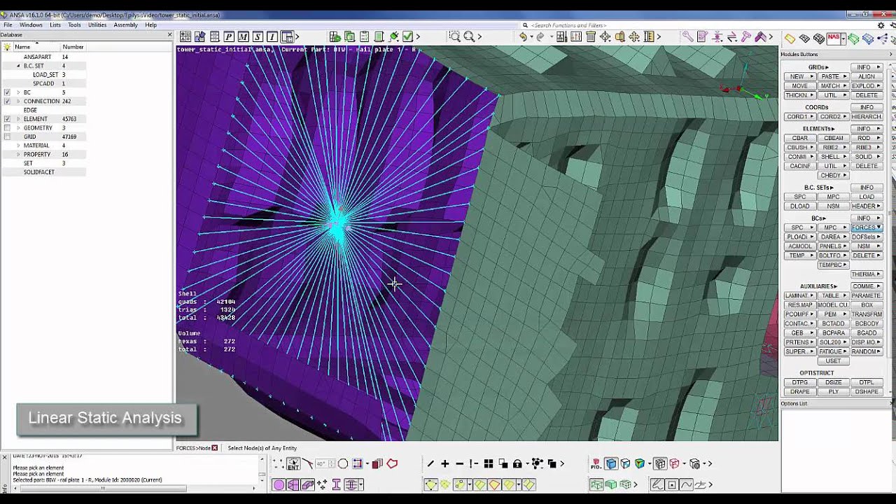 ANSA Linear Static Analysis Workflow