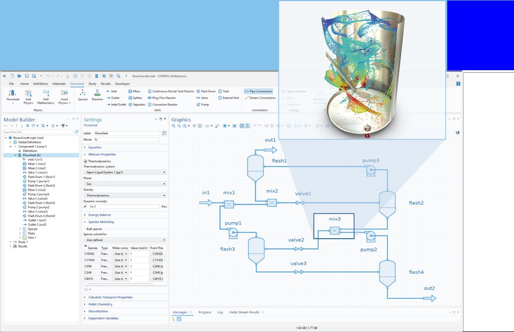 COMSOL Multiphysics 2027 — System-Level Modeling UI with Flowsheet and 3D FEM Coupling