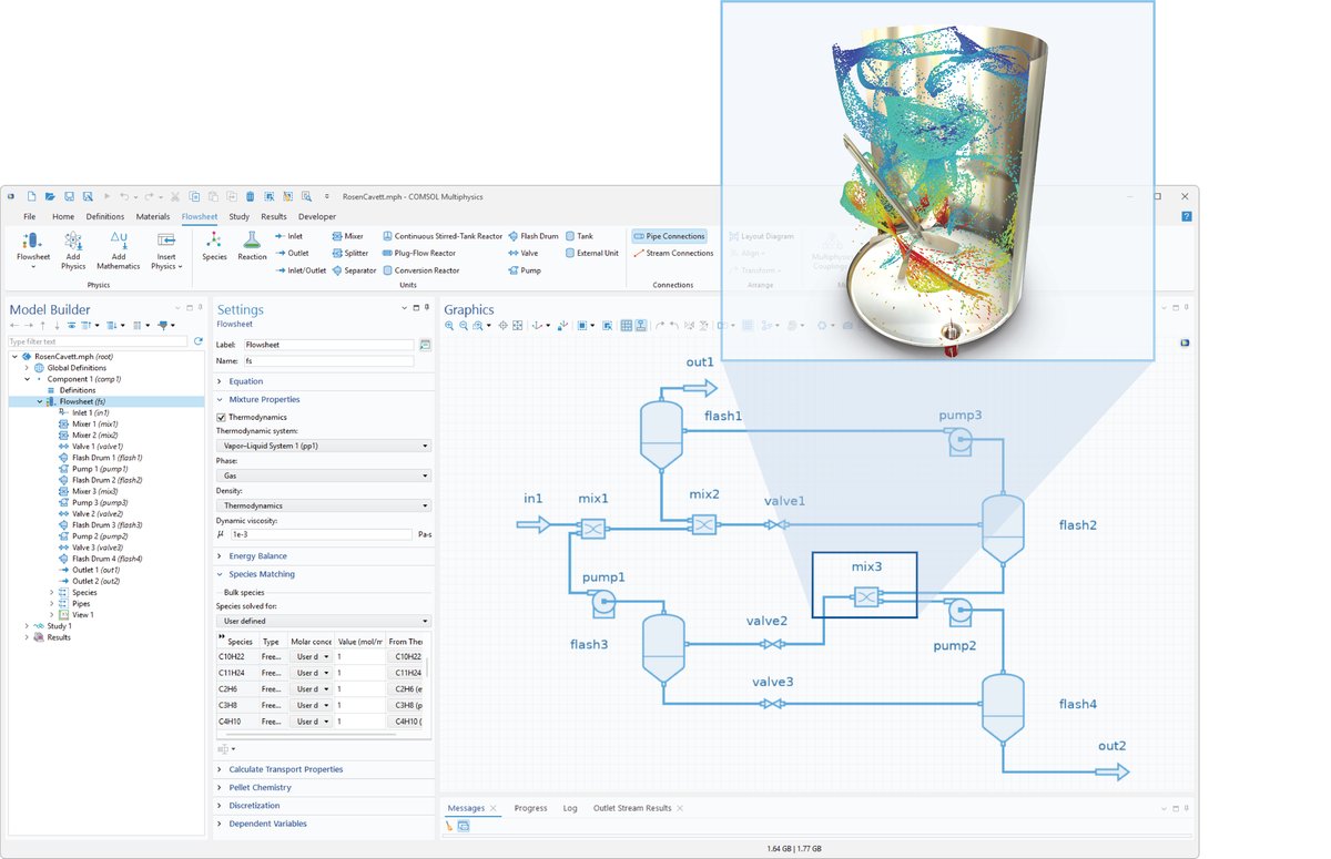 COMSOL Multiphysics 2027 — Flowsheet Coupled to 3D Multiphysics Model