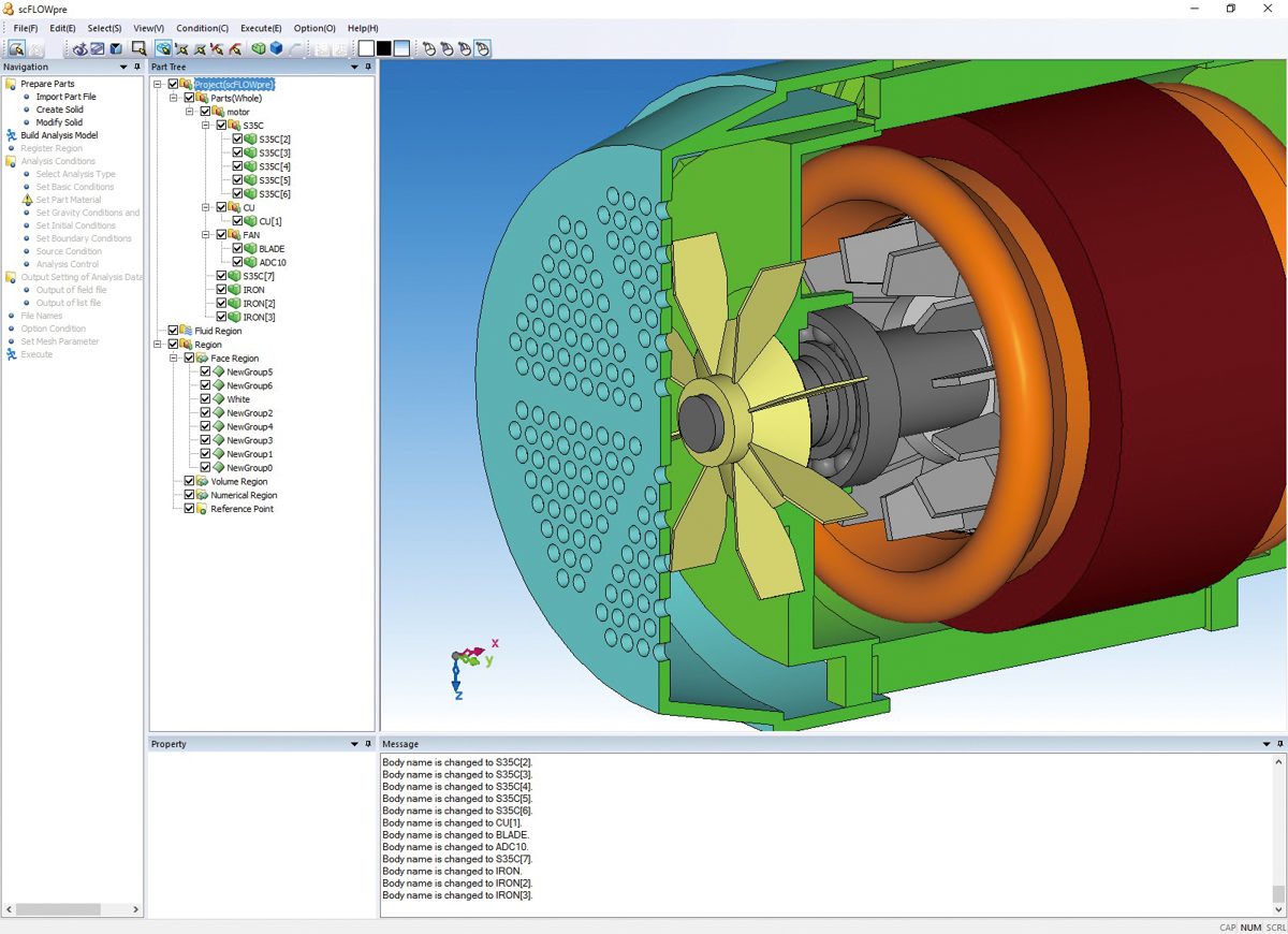 Cradle CFD scFLOW motor model